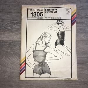 Stretch & Sew Sewing Pattern 1305 Camisole One-Piece Swimsuit Bust 28-50 UNCUT